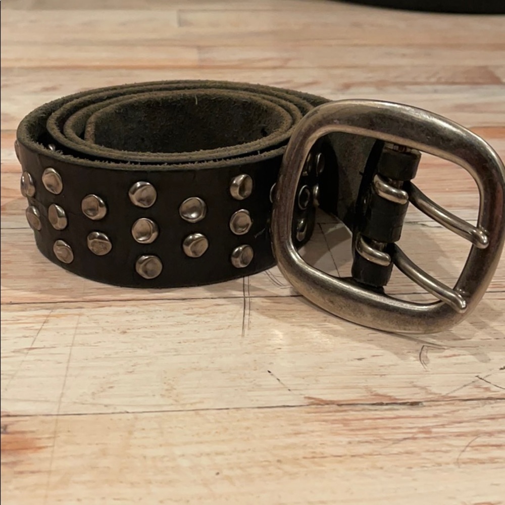 Lucky Brand Black Leather Studded Belt
